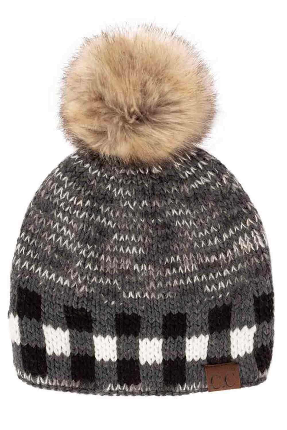 Grey Stay cozy in style with the C.C Heather Chunk Beanie featuring a trendy check pattern band for a modern, eye-catching touch. Crafted with soft, warm knit fabric, it offers comfortable coverage and a snug fit for chilly days.