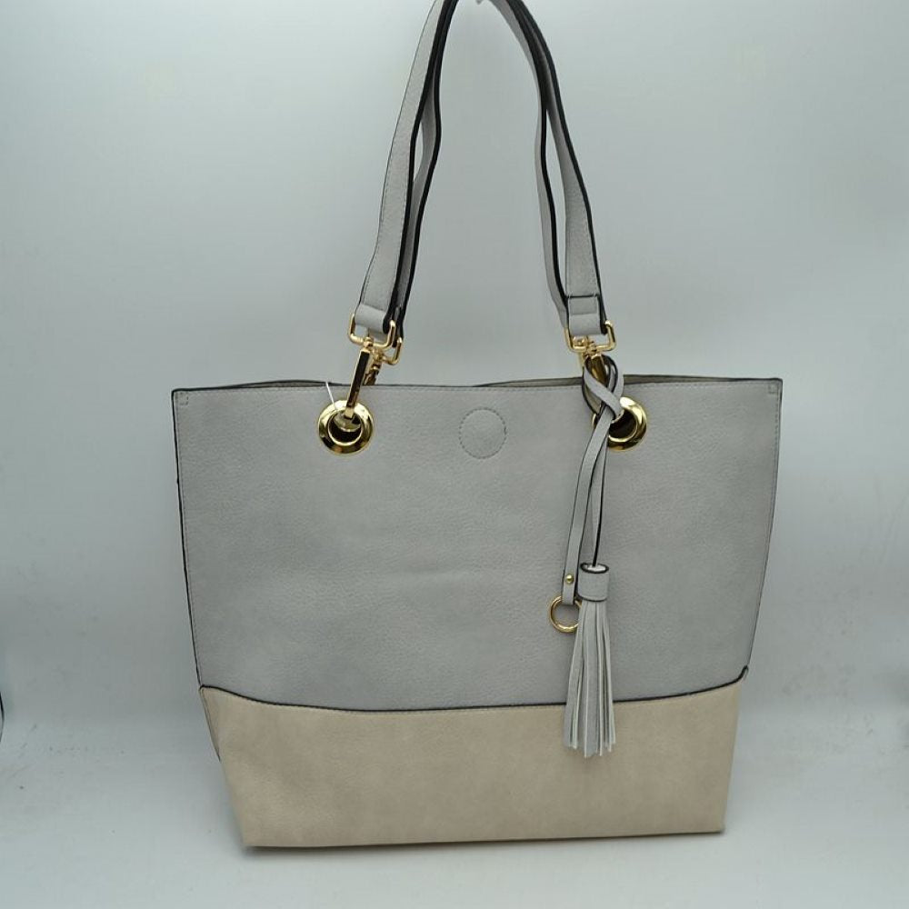 Grey Kelli 2n1 Vegan Tote Handbag Pouch Faux Leather Tote Bag Inside Crossbody Pouch, Best Seller Tote, Handbag has plenty of room to fit all your items, available in a few colors. Handbag also comes with a removable insert bag that doubles as lining to the bag, or can be removed and worn as a crossbody bag.&nbsp;This 2 in 1 tote bag is just what the boss lady needs.