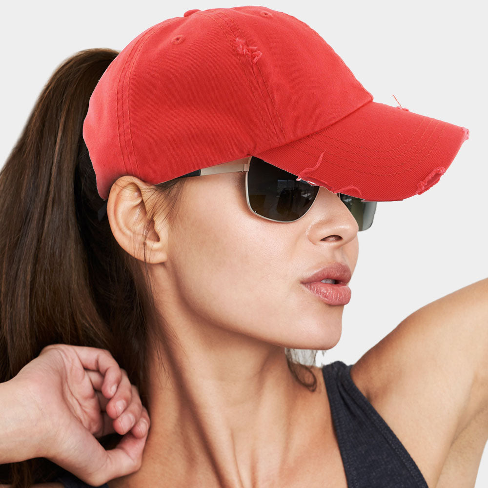 Madeline Love Red Vintage Ponytail Baseball Cap - Hats