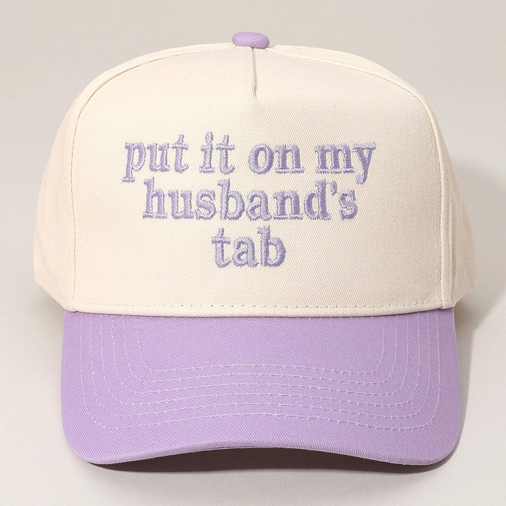 Madeline Love Purple PUT IT ON MY HUSBANDS TAB Message Embroidered Baseball Cap - Hats