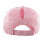 Madeline Love Pink Vintage Mesh Back Ponytail Baseball Cap - Hats - desc