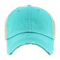 Madeline Love Turquoise Vintage Mesh Back Ponytail Baseball Cap - Hats - extra