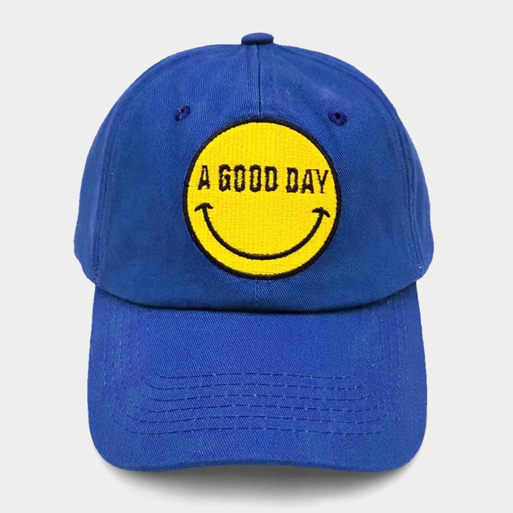 Madeline Love Blue Smile A GOOD DAY Message Baseball Cap - Hats