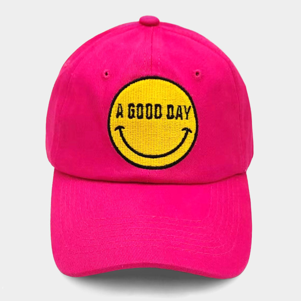 Madeline Love Fuchsia Smile A GOOD DAY Message Baseball Cap - Hats
