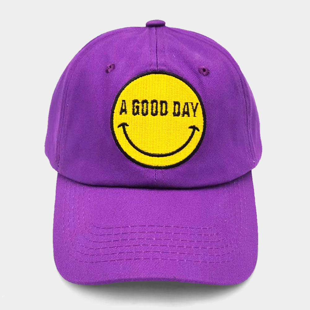 Madeline Love Purple Smile A GOOD DAY Message Baseball Cap - Hats