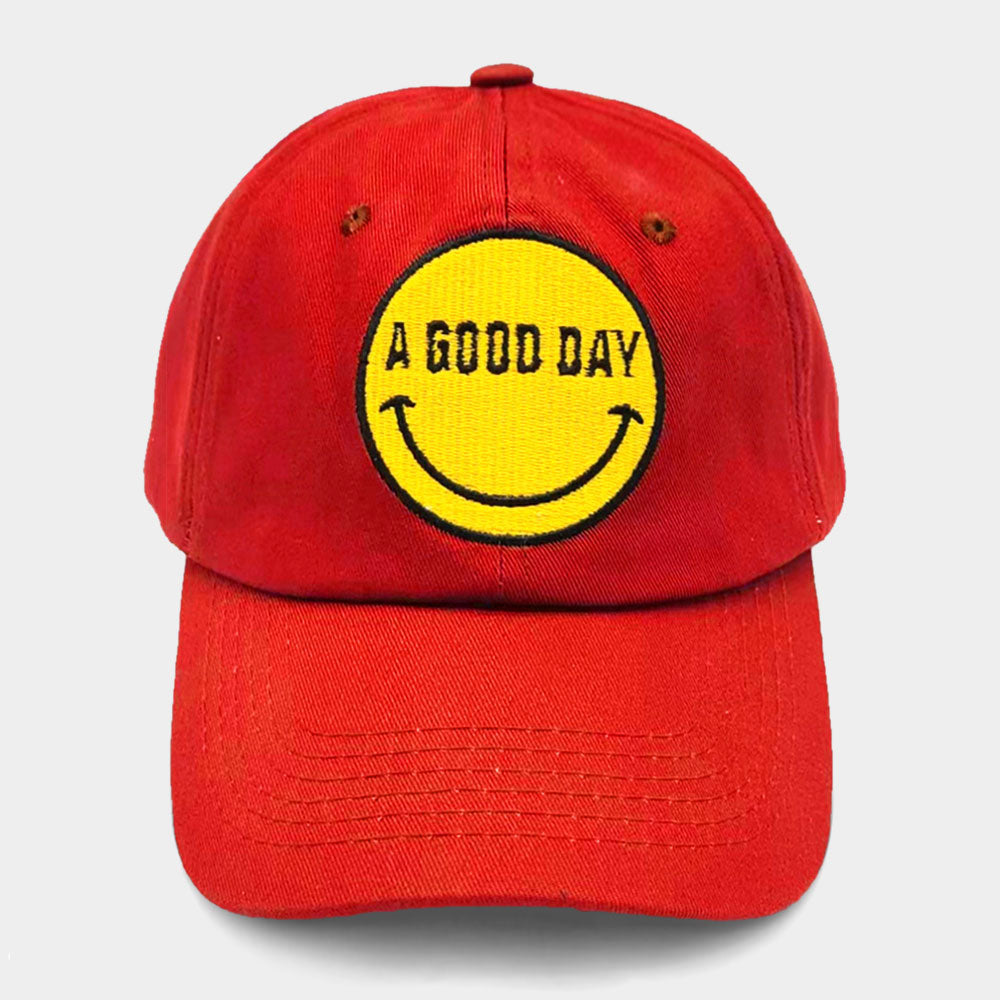 Madeline Love Red Smile A GOOD DAY Message Baseball Cap - Hats