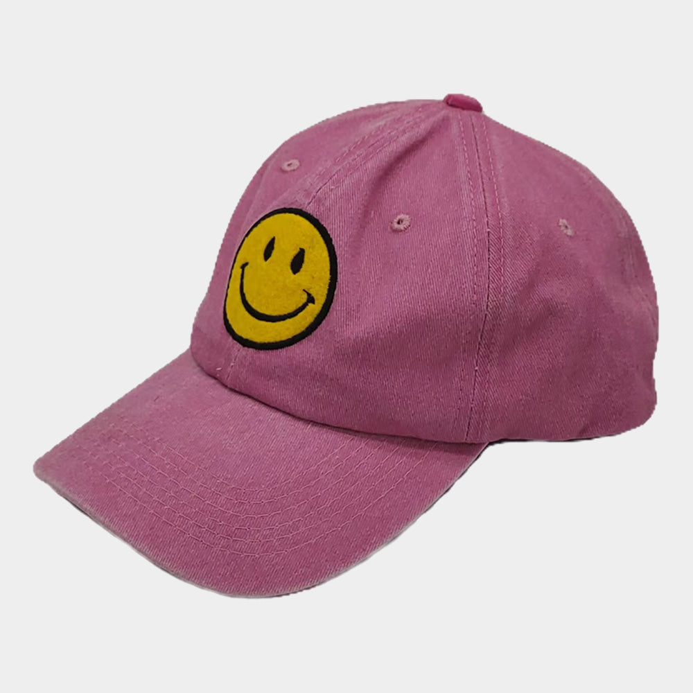 Madeline Love Pink Smile Face Patch Vintage Baseball Cap - Hats