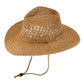 Madeline Love Khaki Woven Wide Brim Summer Beach Sun Fedora Hat - Hats - desc