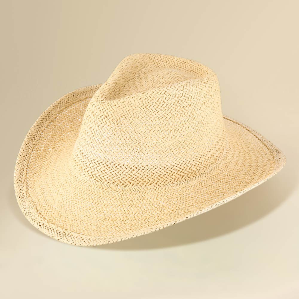 Madeline Love Beige Woven Summer Fedora Woven Sun Hat - Hats - desc