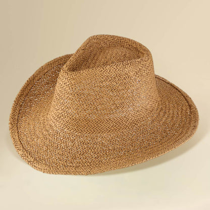 Madeline Love Khaki Woven Summer Fedora Woven Sun Hat - Hats