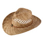 Madeline Love Khaki Boho Western Charm Accent Band Breathable Woven Cowboy Fedora Sun Hat - Hats - extra