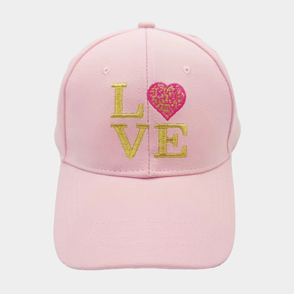 Love Message Leopard Patterned Heart Baseball Cap