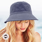 Madeline Love Gray Reversible Solid Bucket Hat - Hats