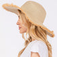 Madeline Love Beige Frayed Edge Floppy Straw Sun Hat - Hats - extra