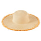 Madeline Love Beige Frayed Edge Floppy Straw Sun Hat - Hats - extra