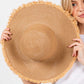 Madeline Love Taupe Frayed Edge Floppy Straw Sun Hat - Hats - extra