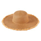 Madeline Love Taupe Frayed Edge Floppy Straw Sun Hat - Hats - extra