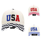 Madeline Love Royal Blue Checkered USA Embroidered Baseball Cap - Hats - extra