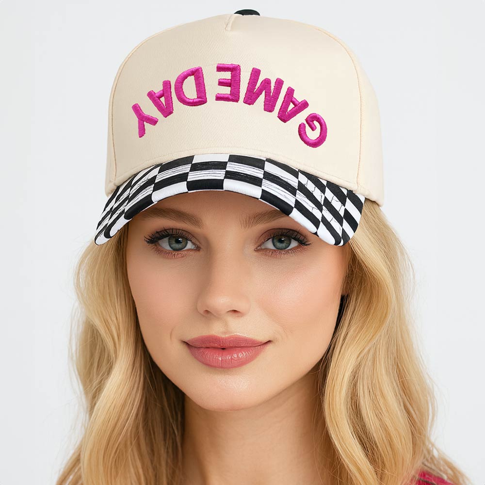 Madeline Love Black Checkered GAMEDAY Embroidered Baseball Cap - Hats