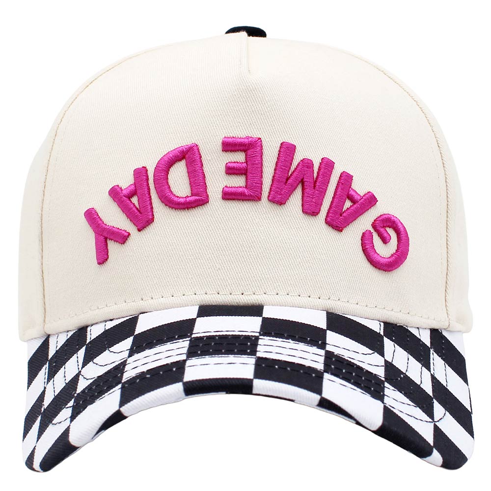 Madeline Love Black Checkered GAMEDAY Embroidered Baseball Cap - Hats - desc