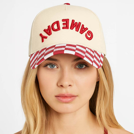 Madeline Love Red Checkered GAMEDAY Embroidered Baseball Cap - Hats
