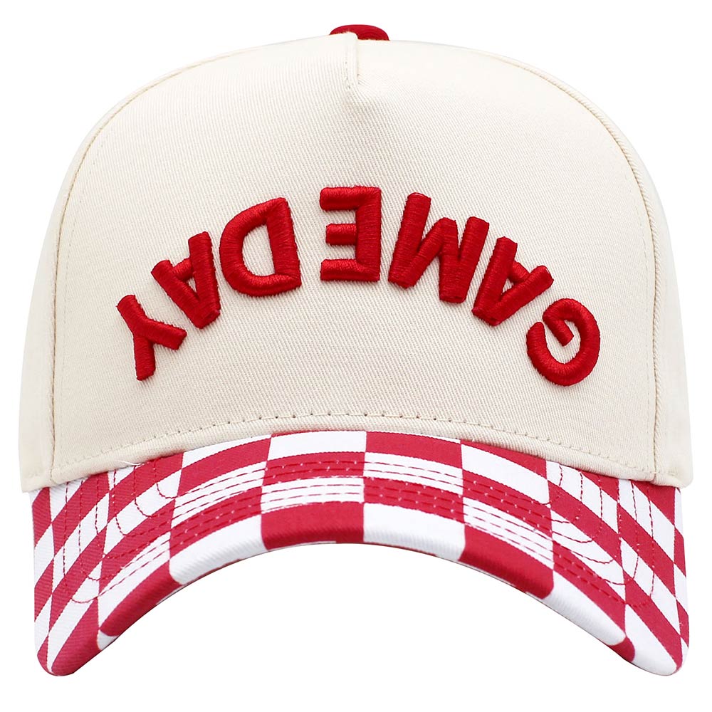 Madeline Love Red Checkered GAMEDAY Embroidered Baseball Cap - Hats - desc