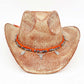 Madeline Love Coral Handmade Vintage Steer Head Cactus Horseshoe Charm Faux Leather Band Western Straw Cowboy Hat - Hats - extra