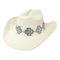 Madeline Love Beige Western Cross Concho Band Cowboy Fedora Hat - Hats - desc