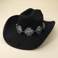 Madeline Love Black Western Cross Concho Band Cowboy Fedora Hat - Hats