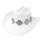 Madeline Love White Western Cross Concho Band Cowboy Fedora Hat - Hats - desc