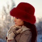 Madeline Love Burgundy Faux Fur Russian Style Plush Bucket Hat - Hats