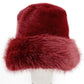 Madeline Love Burgundy Faux Fur Russian Style Plush Bucket Hat - Hats - desc