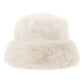 Madeline Love Ivory Faux Fur Russian Style Plush Bucket Hat - Hats - desc