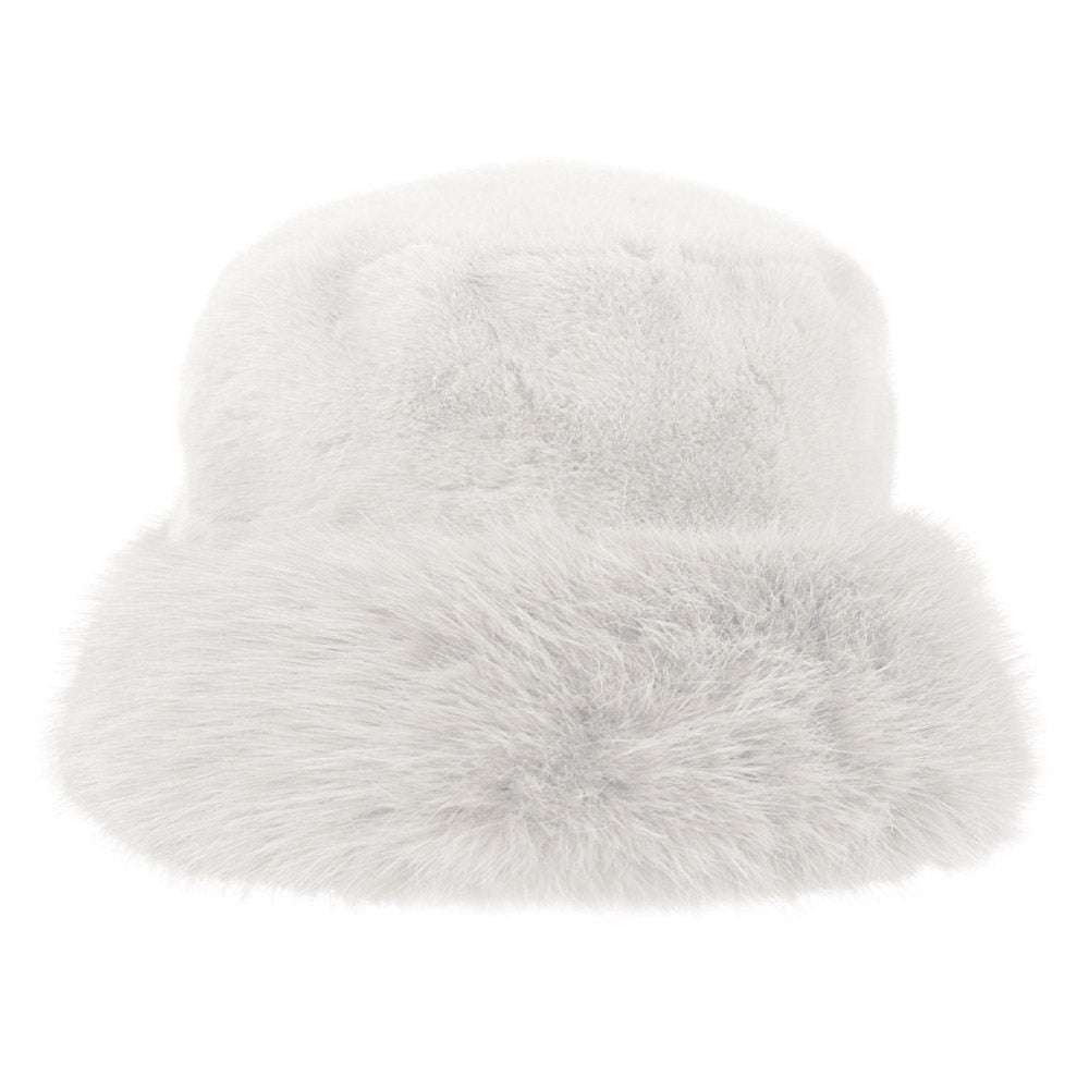 Madeline Love White Faux Fur Russian Style Plush Bucket Hat - Hats - desc