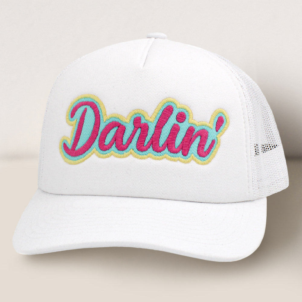 Madeline Love White DARLIN Message Mesh Back Baseball Cap - Hats