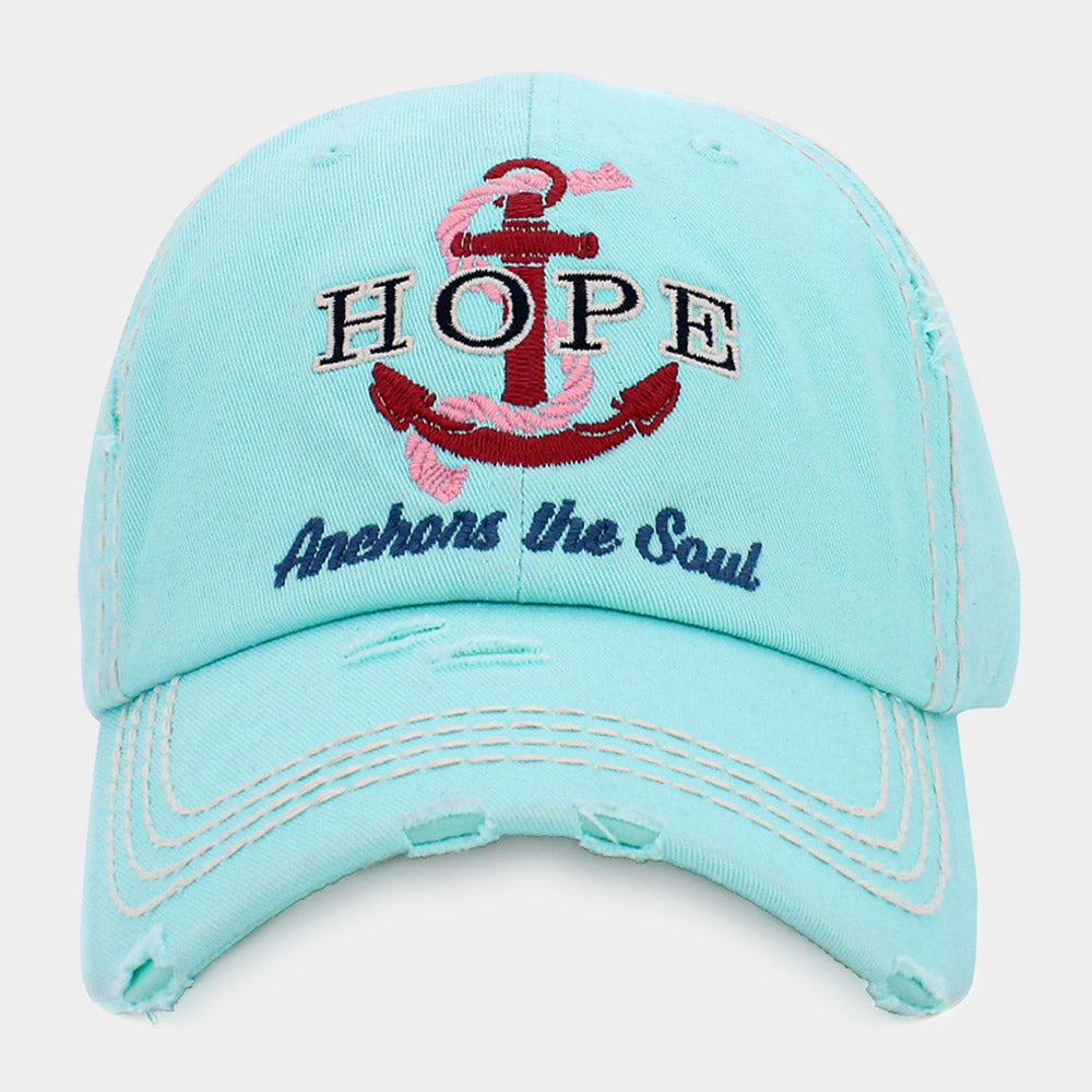 Madeline Love Blue HOPE ANCHORS THE SOUL Vintage Baseball Cap - Hats