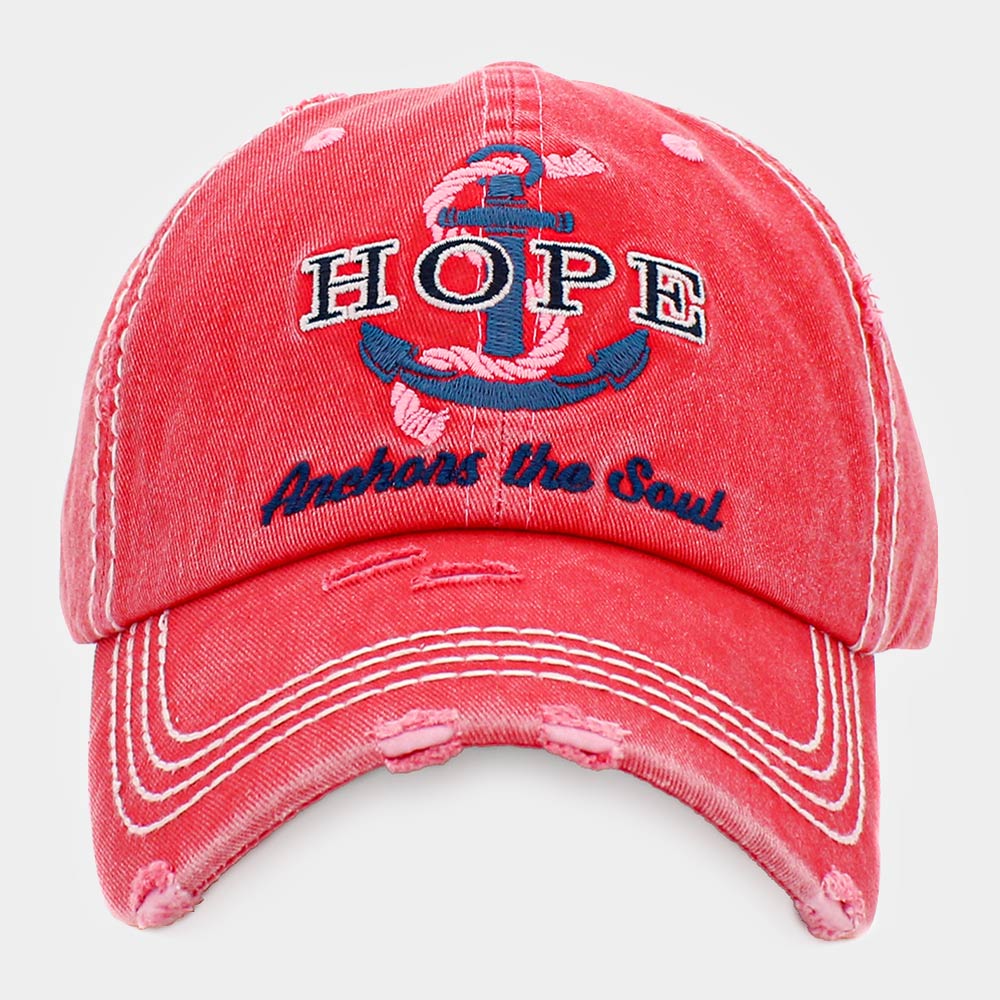 Madeline Love Pink HOPE ANCHORS THE SOUL Vintage Baseball Cap - Hats