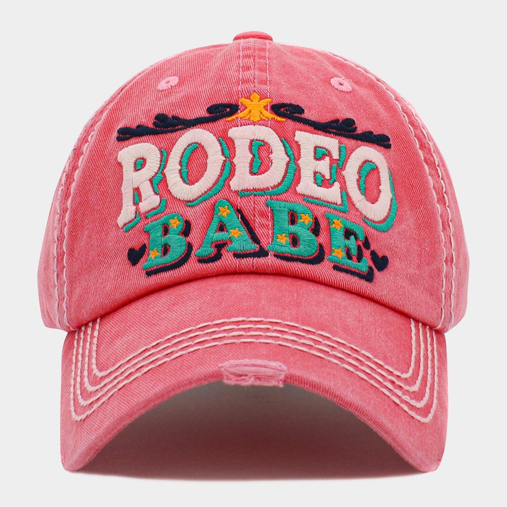 Madeline Love Pink RODEO BABE Message Vintage Baseball Cap - Hats