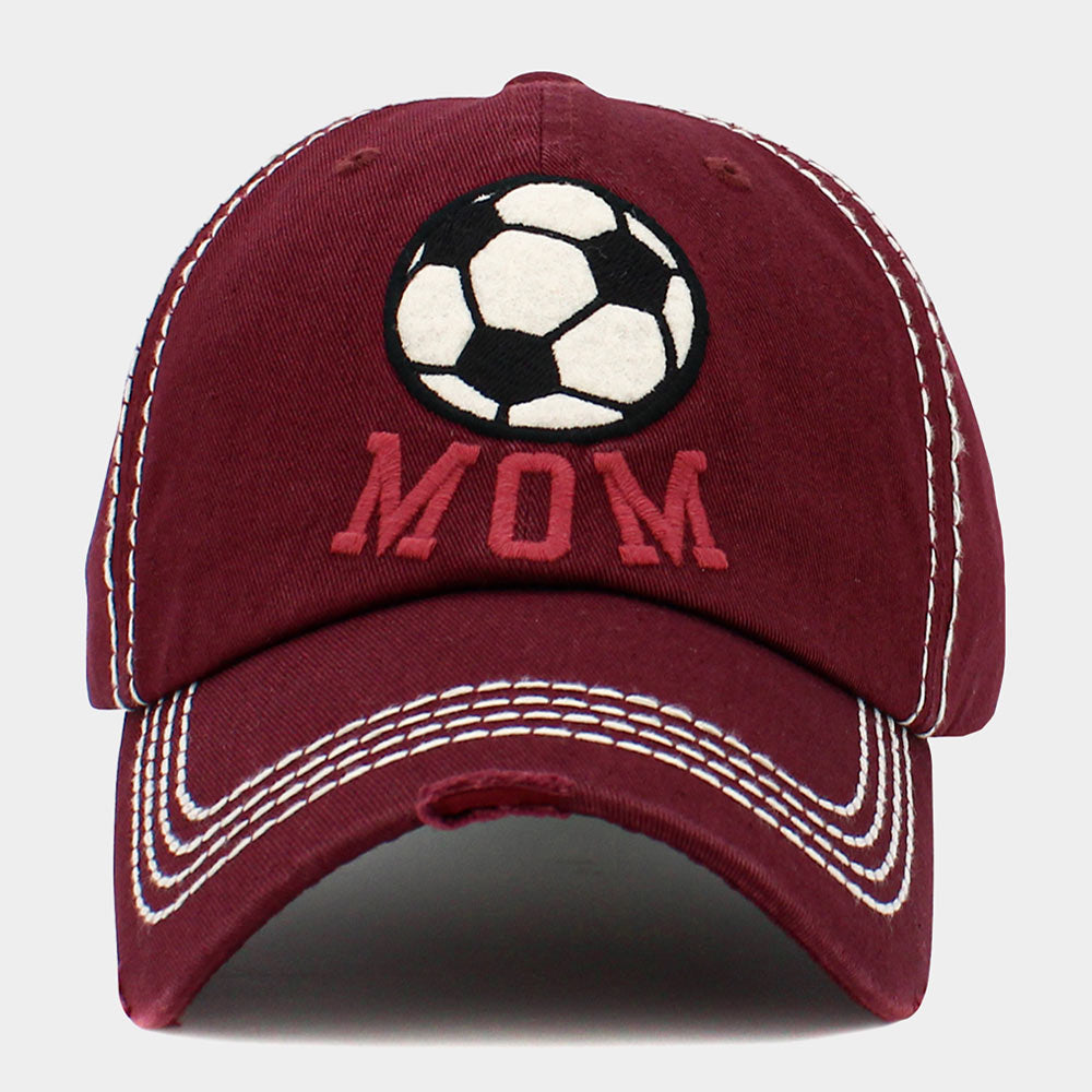 Madeline Love Burgundy Soccer Mom Message Vintage Baseball Cap - Hats