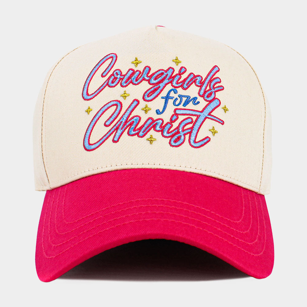 Madeline Love Hot Pink Cowgirls for Christ Embroidered Baseball Hat - Hats