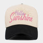 Madeline Love Black HELLO SUNSHINE Message Embroidered Corduroy Baseball Cap - Hats