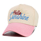 Madeline Love Pink HELLO SUNSHINE Message Embroidered Corduroy Baseball Cap - Hats - desc