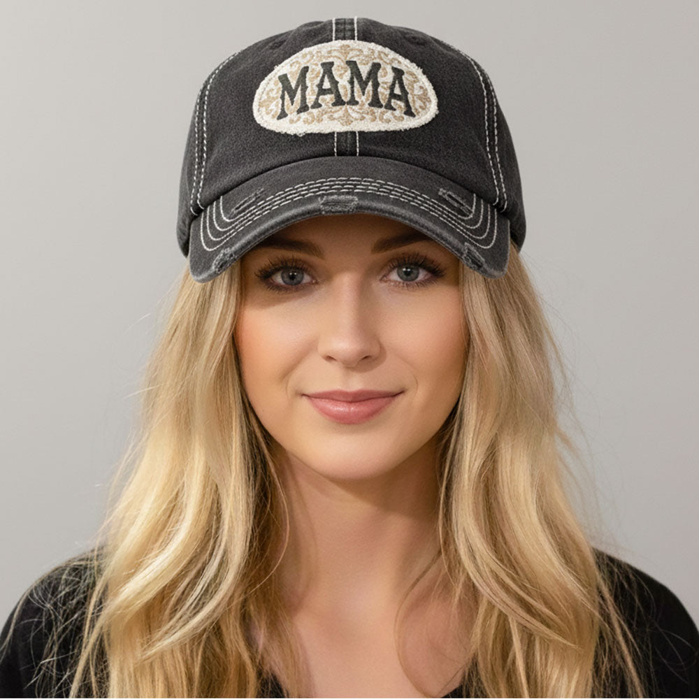 Madeline Love Black MAMA Patch Vintage Baseball Cap - Hats