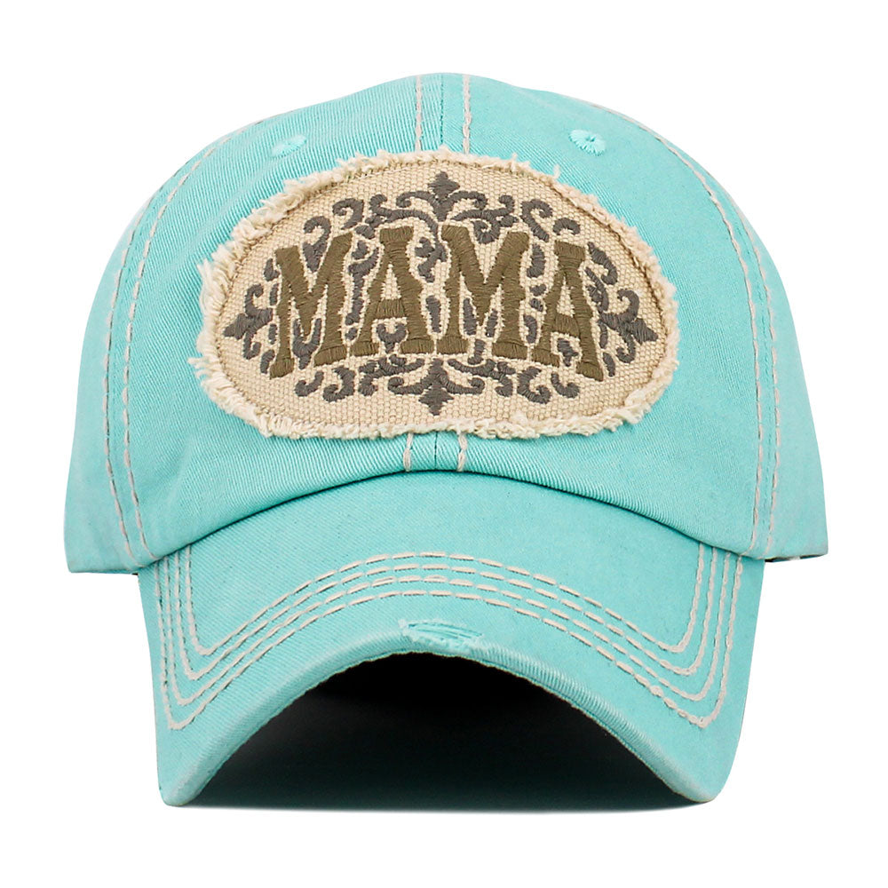 Madeline Love Blue, Denim MAMA Patch Vintage Baseball Cap - Hats - desc