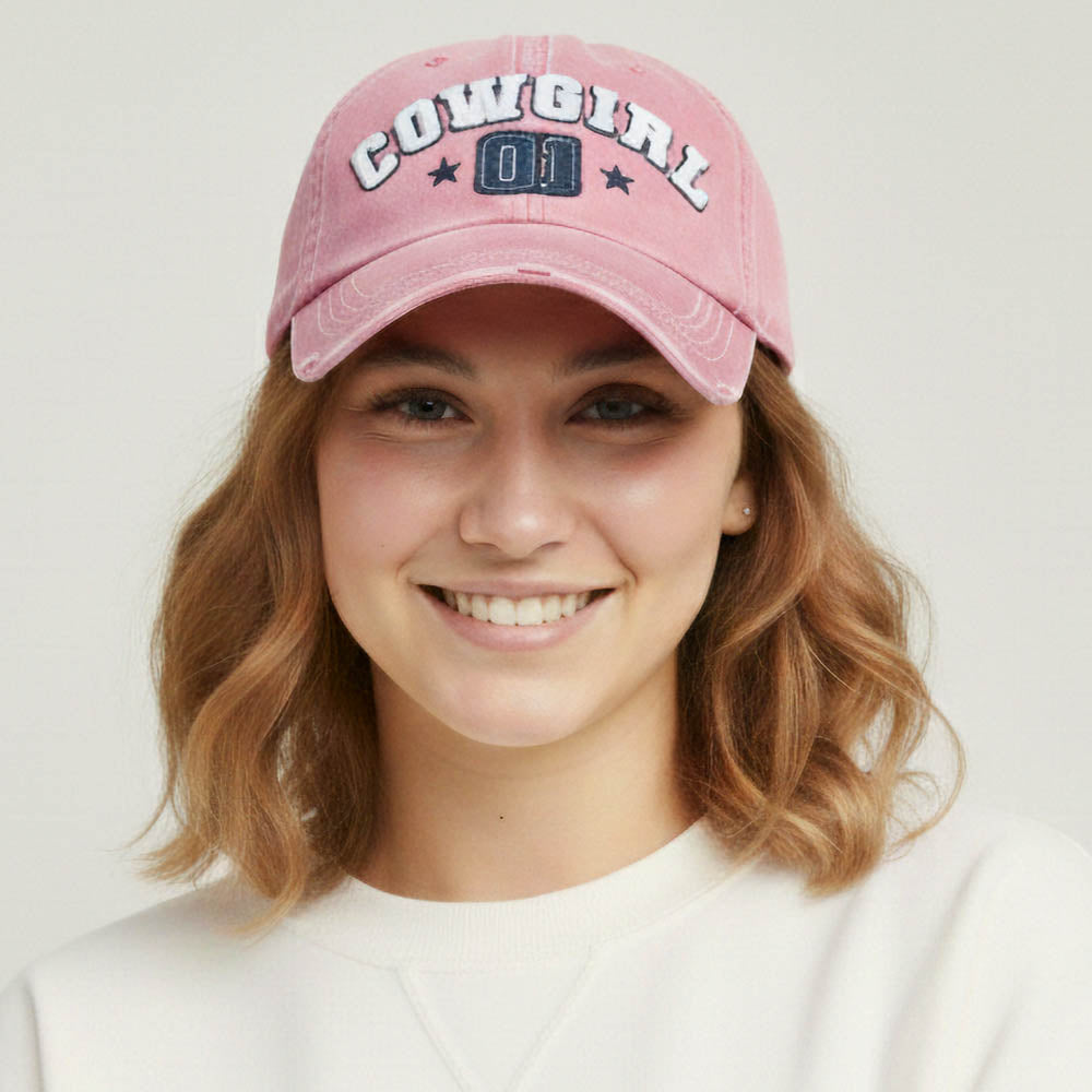 Madeline Love Pink COWGIRL 01 Message Bold Stitch Baseball Cap - Hats