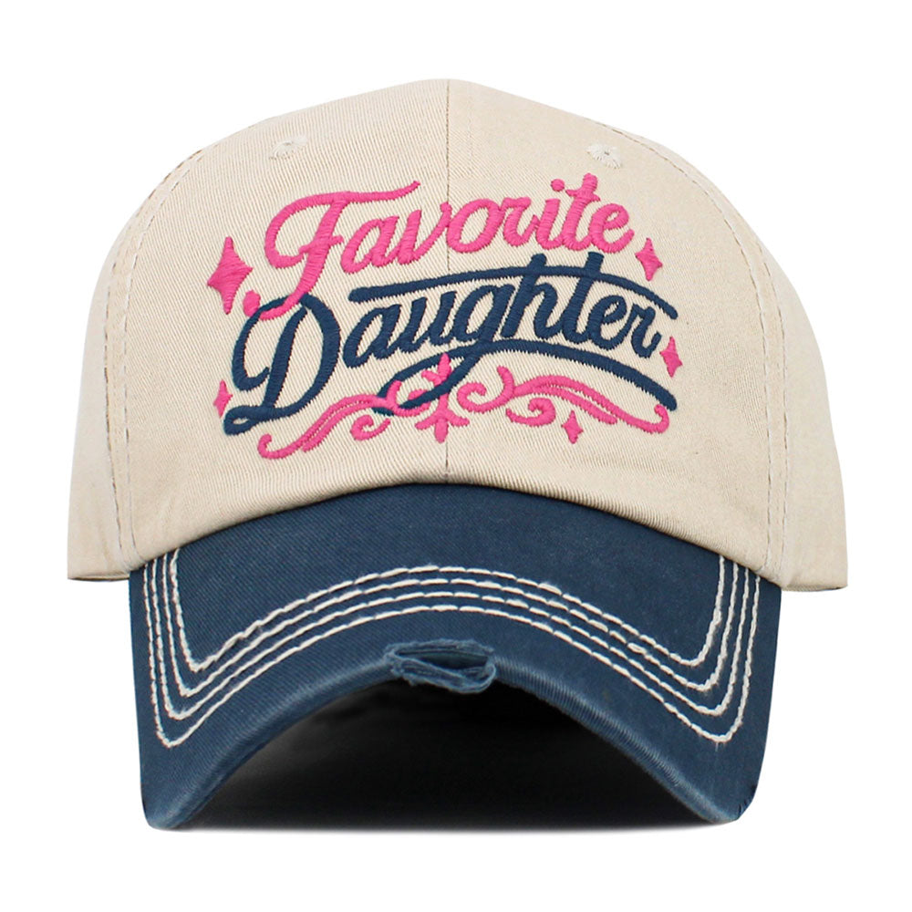 Madeline Love Blue, Neutral FAVORITE DAUGHTER Embroidered Vintage Baseball Cap - Hats - desc