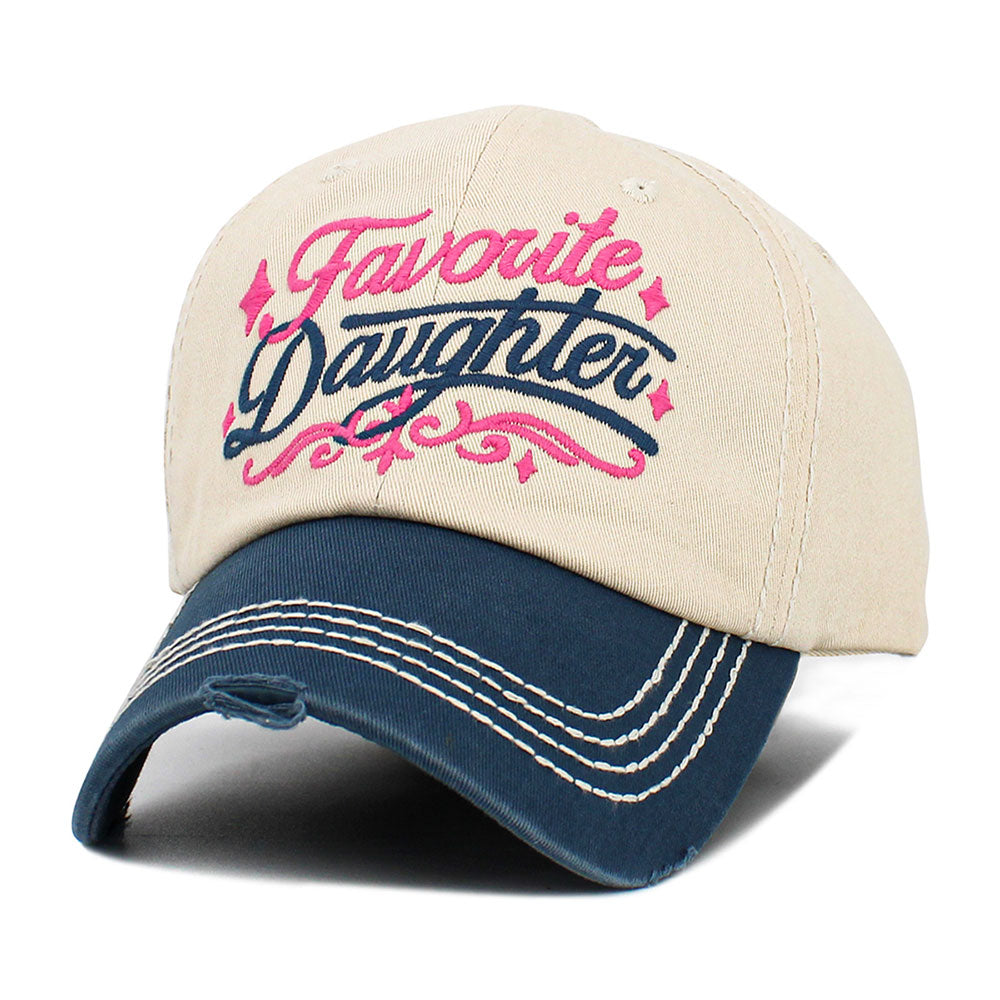 Madeline Love Blue, Neutral FAVORITE DAUGHTER Embroidered Vintage Baseball Cap - Hats - extra