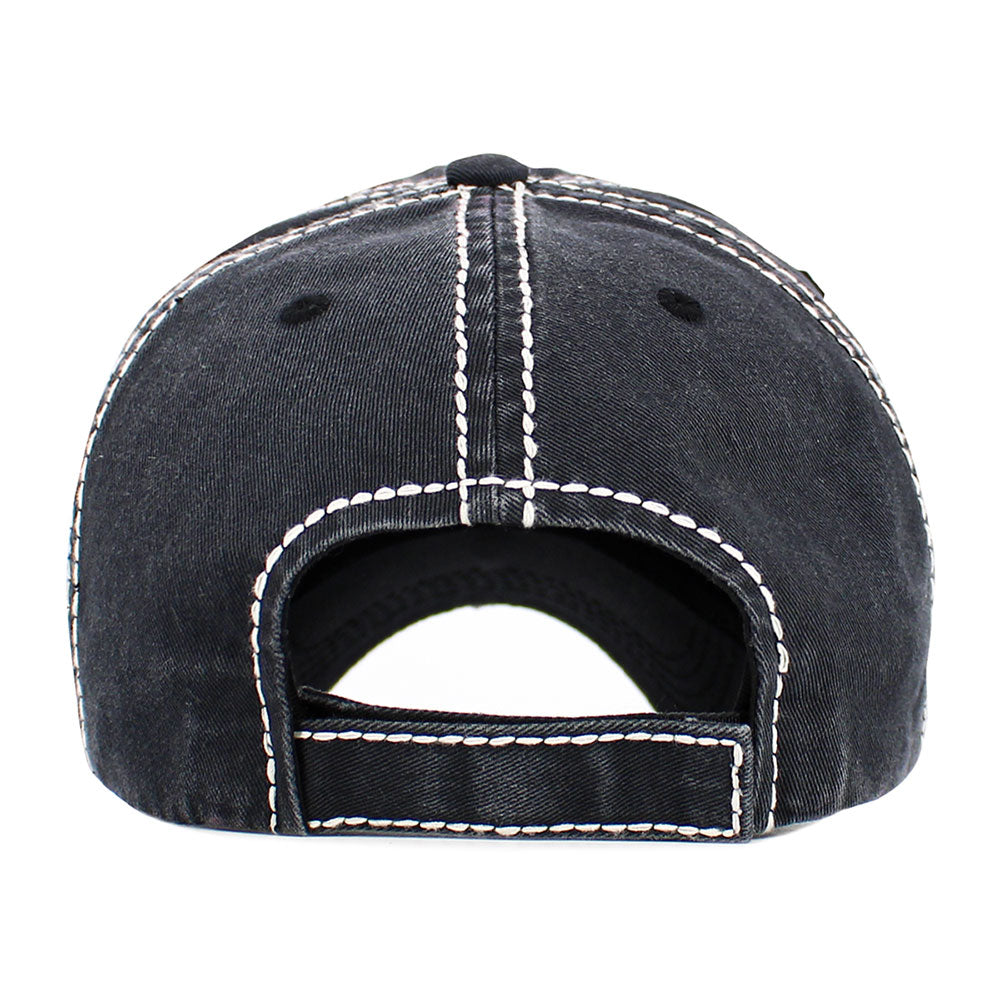 Madeline Love Black TEQUILA GIRL Embroidered Vintage Baseball Cap - Hats - extra