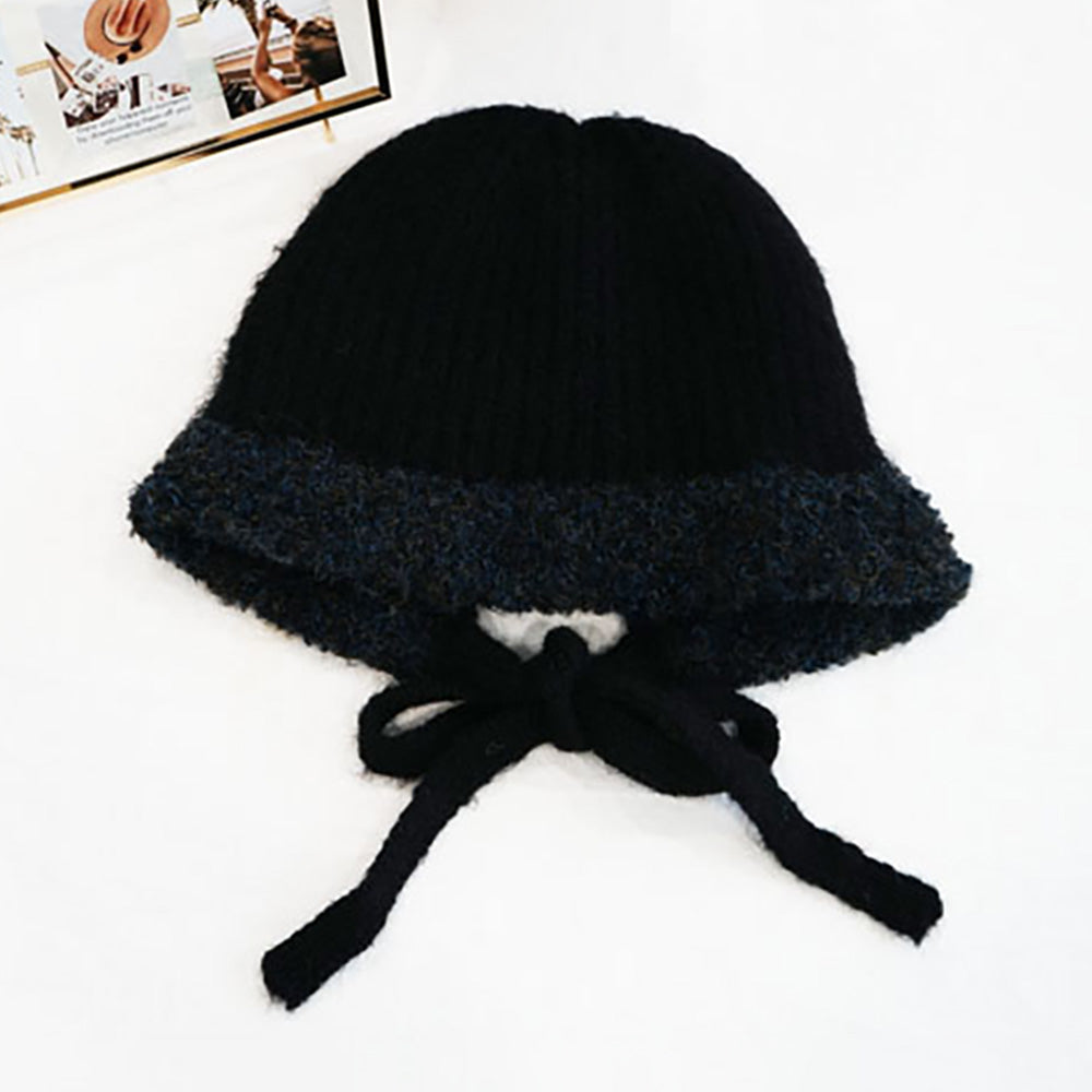 Madeline Love Black Stylish Knitted Winter Bonnet Hat - Hats