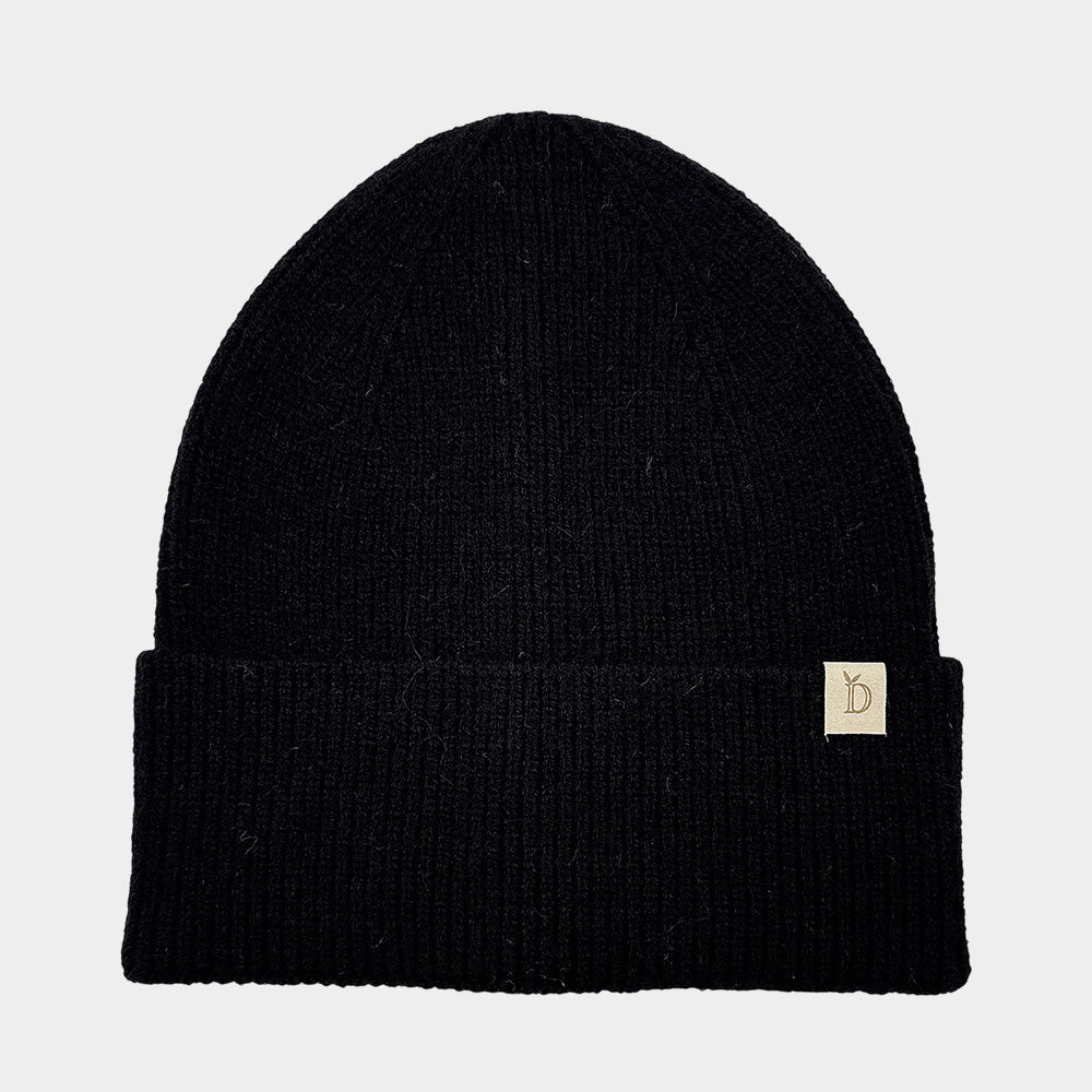 Madeline Love Black Solid Knit Winter Beanie Hat - Hats